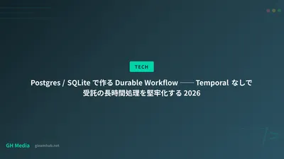 Postgres / SQLite で作る Durable Workflow ── Temporal なしで受託の長時間処理を堅牢化する 2026