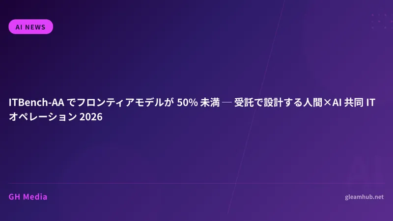 ITBench-AA で AI が 50% 未満 ─ 人間×AI 共同 IT オペレーション受託 2026
