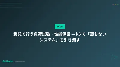 受託で行う負荷試験・性能保証 — k6 で「落ちないシステム」を引き渡す