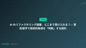 AI のリファクタリング提案、どこまで受け入れる？— 受託保守で技術的負債を「判断」する設計