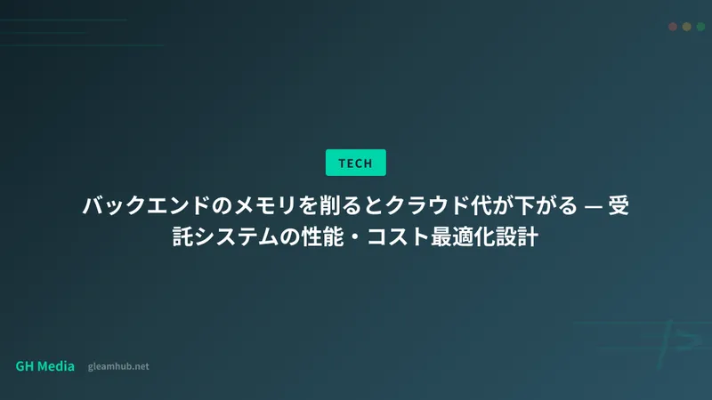バックエンドのメモリを削るとクラウド代が下がる — 受託システムの性能・コスト最適化設計