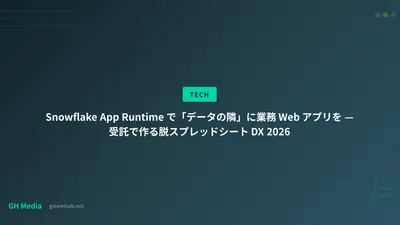 Snowflake App Runtime で「データの隣」に業務 Web アプリを — 受託で作る脱スプレッドシート DX 2026