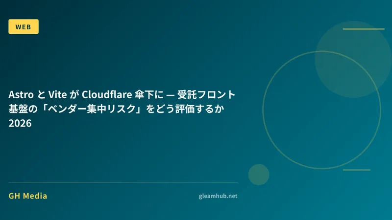 Astro と Vite が Cloudflare 傘下に — 受託フロント基盤の「ベンダー集中リスク」をどう評価するか 2026