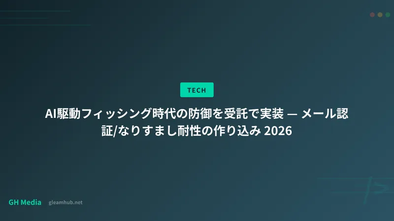 AI駆動フィッシング時代の防御を受託で実装 — メール認証/なりすまし耐性の作り込み 2026
