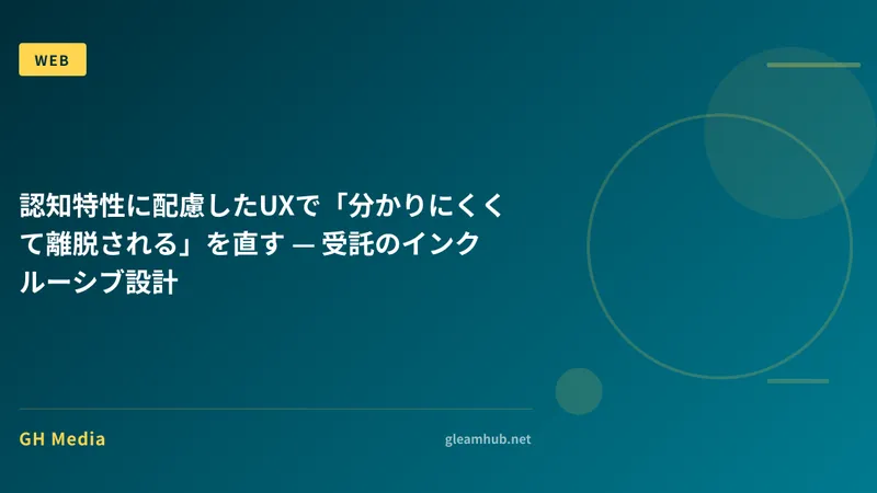 認知特性に配慮したUXで「分かりにくくて離脱される」を直す — 受託のインクルーシブ設計