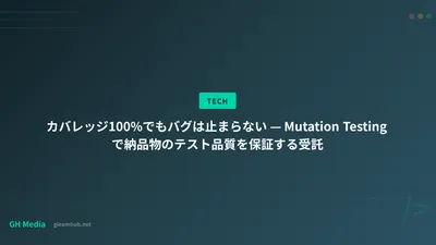カバレッジ100%でもバグは止まらない — Mutation Testingで納品物のテスト品質を保証する受託