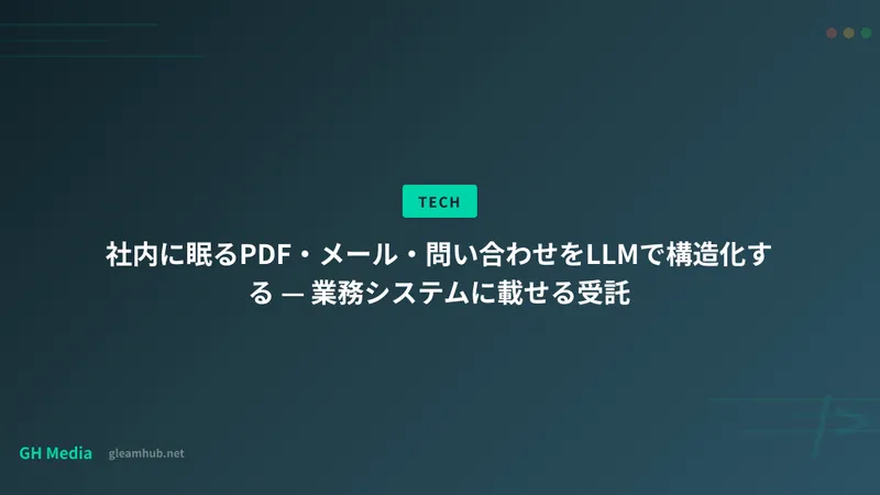 社内に眠るPDF・メール・問い合わせをLLMで構造化する — 業務システムに載せる受託