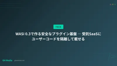 WASI 0.3で作る安全なプラグイン基盤 ― 受託SaaSのコード隔離実行
