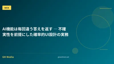 AI機能は毎回違う答えを返す ― 不確実性を前提にした確率的UI設計の実務