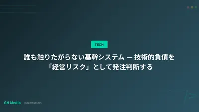 誰も触りたがらない基幹システム — 技術的負債を「経営リスク」として発注判断する