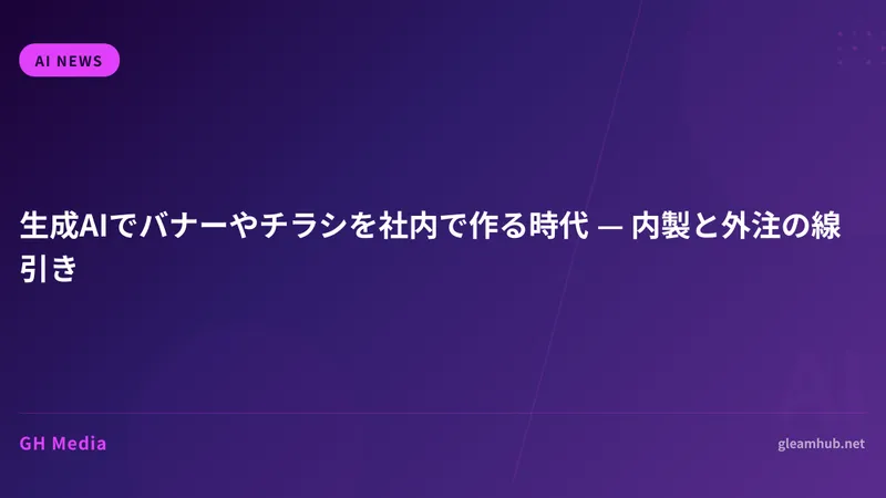 生成AIでバナーやチラシを社内で作る時代 — 内製と外注の線引き