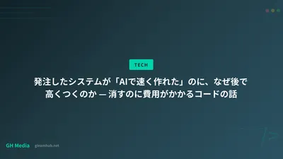 発注したシステムが「AIで速く作れた」のに、なぜ後で高くつくのか — 消すのに費用がかかるコードの話