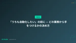 「うちも自動化したい」の前に — どの業務から手をつけるかの決め方