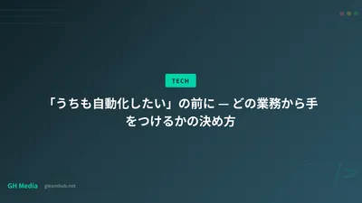 「うちも自動化したい」の前に — どの業務から手をつけるかの決め方
