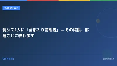 情シス1人に「全部入り管理者」— その権限、部署ごとに絞れます