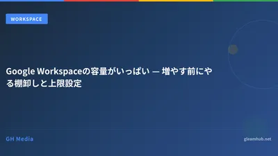 Google Workspaceの容量がいっぱい — 増やす前にやる棚卸しと上限設定