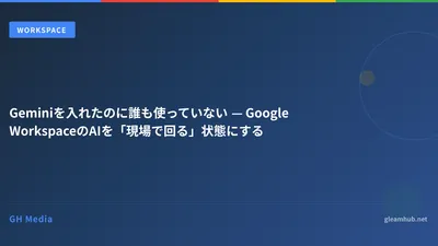 Geminiを入れたのに誰も使っていない — Google WorkspaceのAIを「現場で回る」状態にする