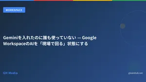 Geminiを入れたのに誰も使っていない — Google WorkspaceのAIを「現場で回る」状態にする