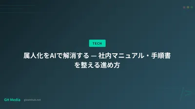 属人化をAIで解消する — 社内マニュアル・手順書を整える進め方