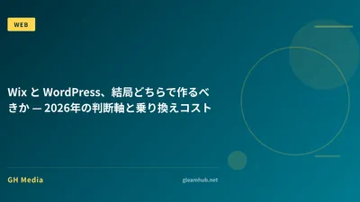 Wix と WordPress、結局どちらで作るべきか — 2026年の判断軸と乗り換えコスト