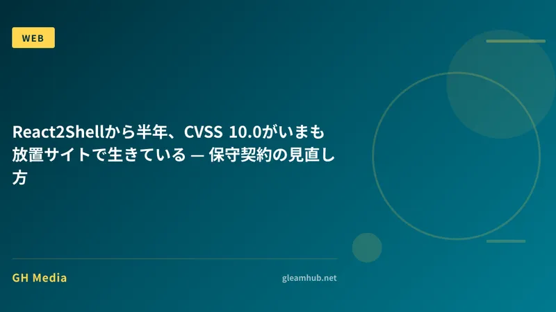 React2Shellから半年、CVSS 10.0がいまも放置サイトで生きている — 保守契約の見直し方