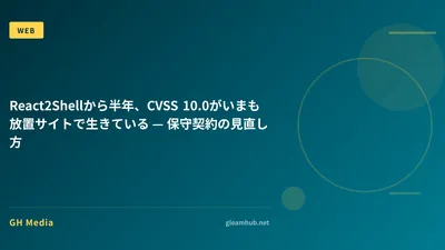 React2Shellから半年、CVSS 10.0がいまも放置サイトで生きている — 保守契約の見直し方
