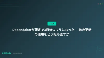 Dependabotが既定で3日待つ — 依存更新の運用を組み直す