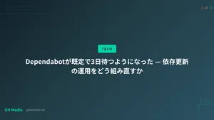 Dependabotが既定で3日待つ — 依存更新の運用を組み直す