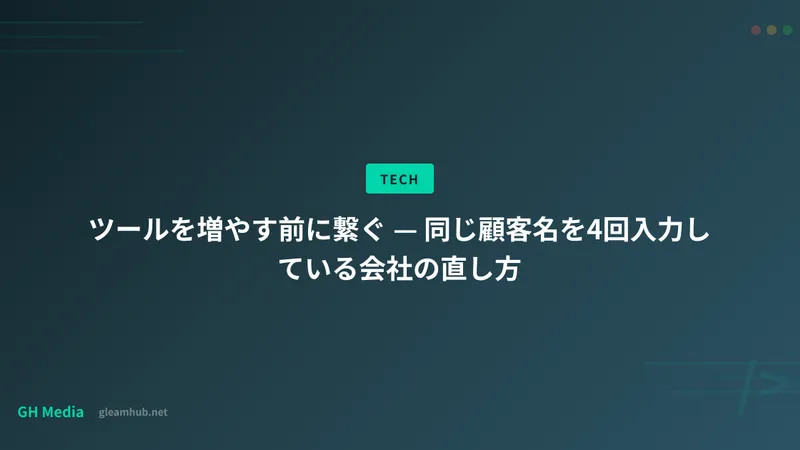 ツールを増やす前に繋ぐ — 同じ顧客名を4回入力する会社の直し方