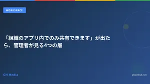 「組織のアプリ内でのみ共有できます」が出たら、管理者が見る4つの層
