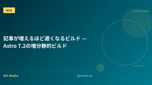 記事が増えるほど遅くなるビルド — Astro 7.2の増分静的ビルド