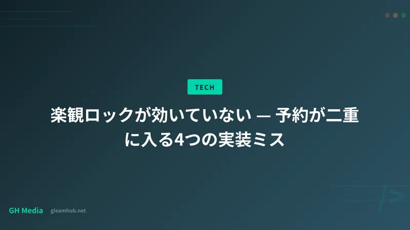 楽観ロックが効いていない — 予約が二重に入る4つの実装ミス