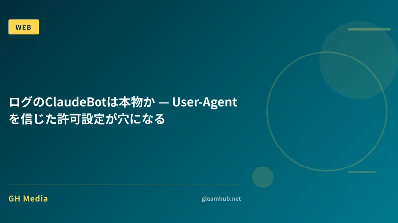 ログのClaudeBotは本物か — User-Agentを信じた許可設定が穴になる