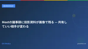 Meetの議事録に投影資料が画像で残る — 共有していい相手が変わる