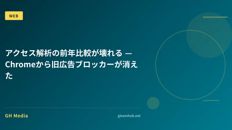 アクセス解析の前年比較が壊れる — Chromeから旧広告ブロッカーが消えた