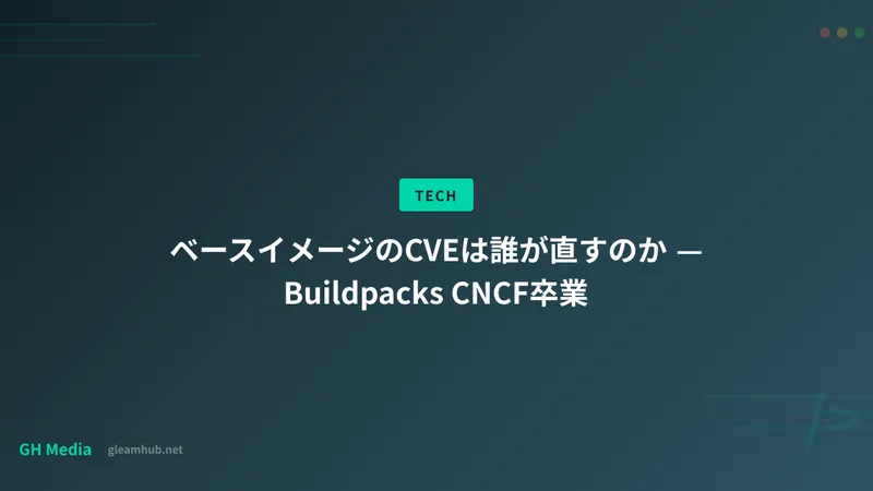 ベースイメージのCVEは誰が直すのか — Buildpacks CNCF卒業
