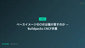 ベースイメージのCVEは誰が直すのか — Buildpacks CNCF卒業