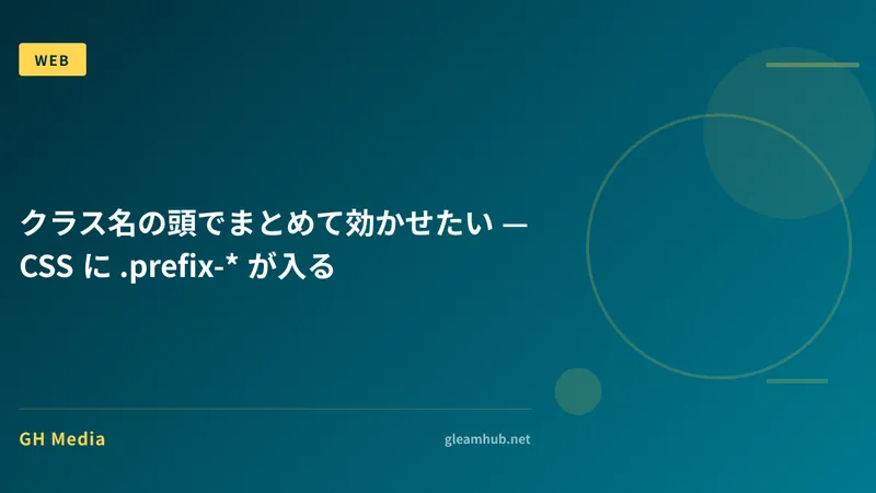 クラス名の頭でまとめて効かせたい — CSS に .prefix-* が入る