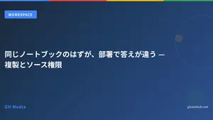 同じノートブックのはずが、部署で答えが違う — 複製とソース権限