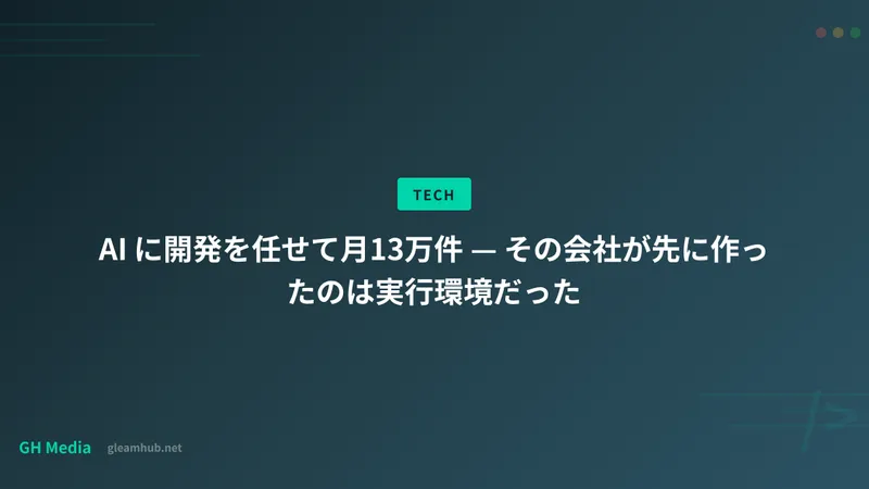 AI に開発を任せて月13万件 — その会社が先に作ったのは実行環境だった