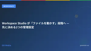 Workspace Studio が「ファイルを動かす」段階へ — 先に決める2つの管理設定