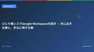 ひとり情シスでGoogle Workspaceを回す — 外に出す仕事と、手元に残す仕事