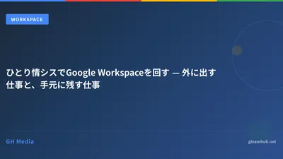 ひとり情シスでGoogle Workspaceを回す — 外に出す仕事と、手元に残す仕事